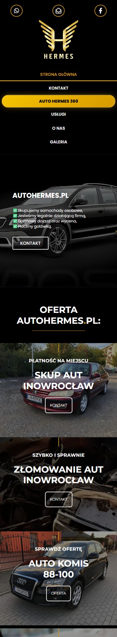AutoHermes-mobile - fragment witryny