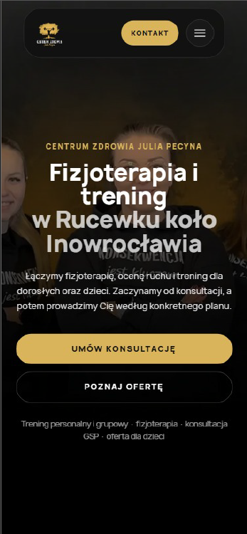 Widok mobilny projektu CENTRUM ZDROWIA JULIA PECYNA