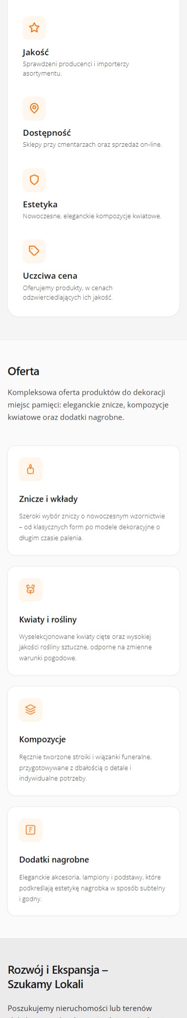 Sklepy-Cmentarne-mobile - fragment witryny